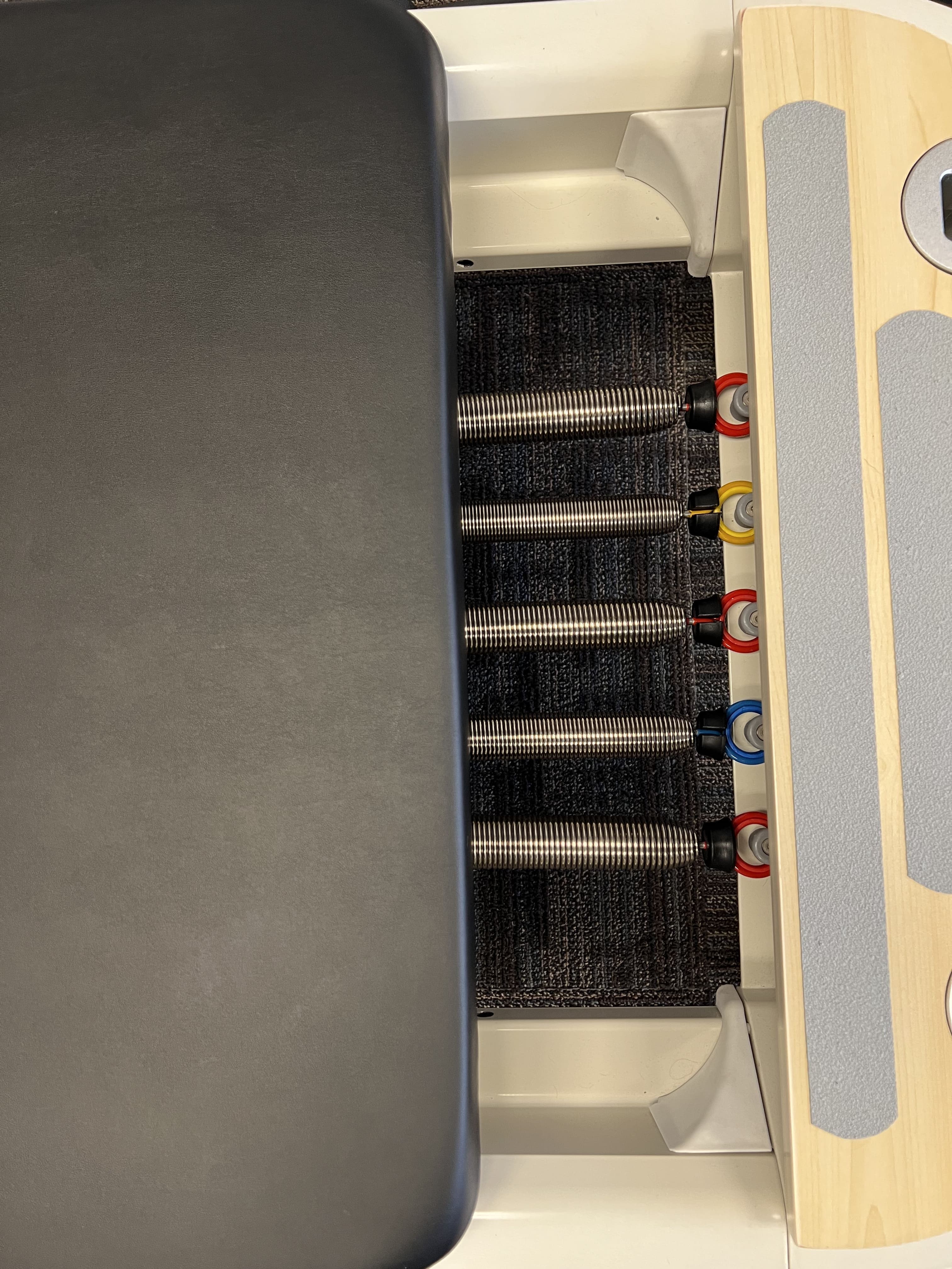 Pilates reformer seen from above