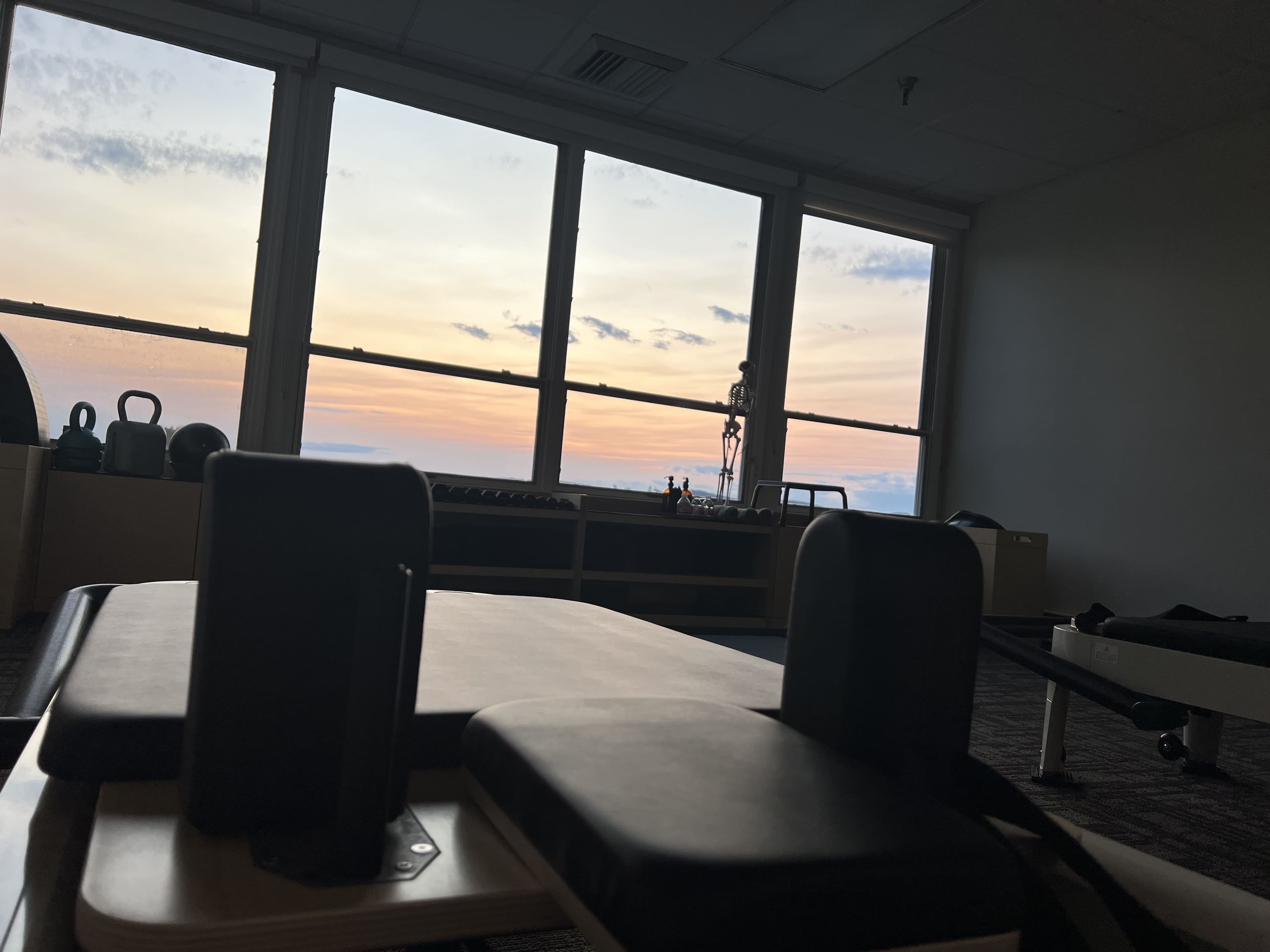 Reformer room at sunset