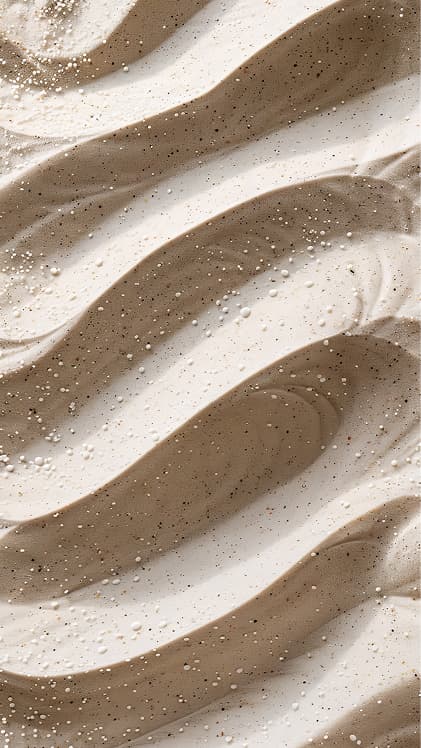 Raked sand in curved lines